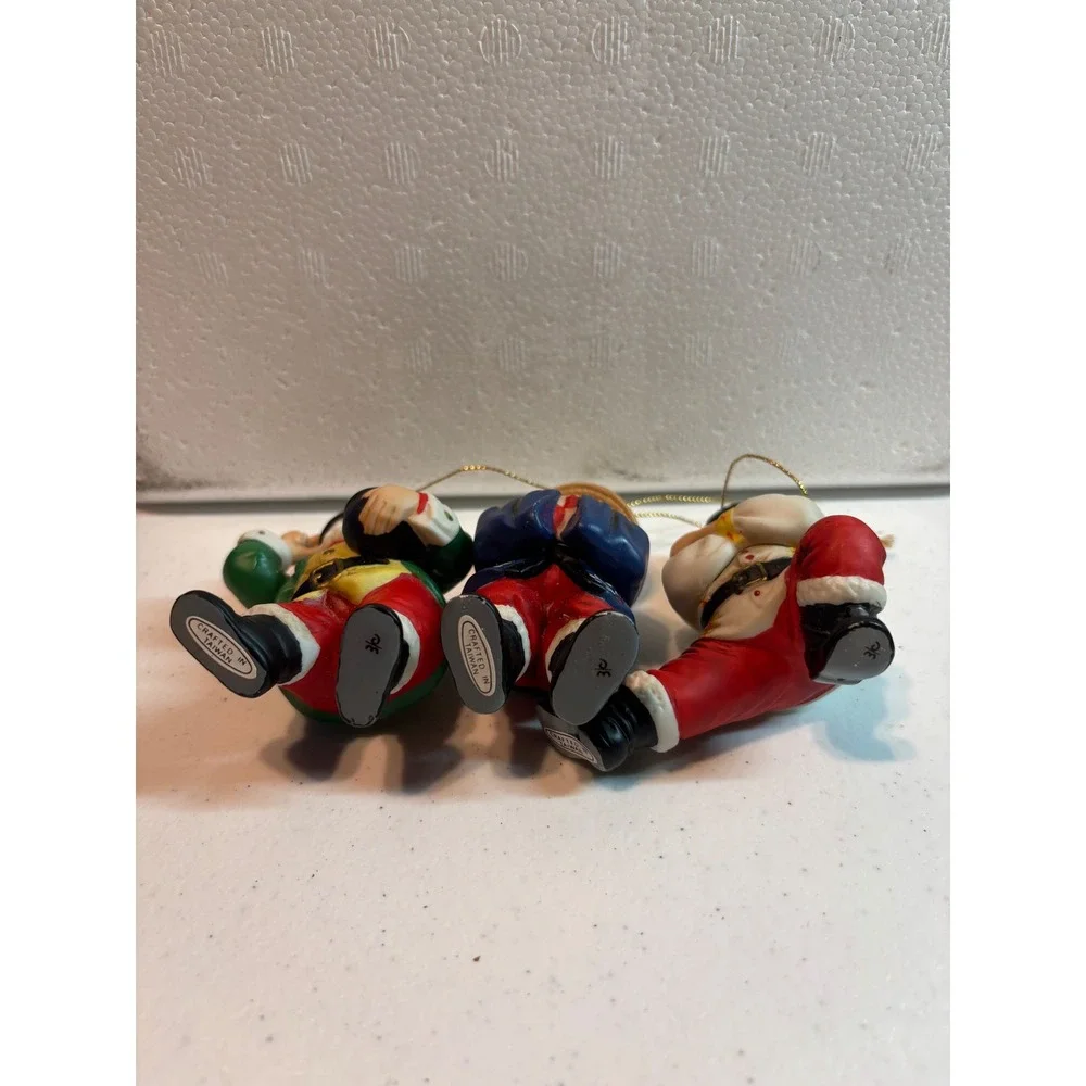 Set of 3 Vintage Danbury‎ Mint Santa Claus Around the World Christmas Ornaments